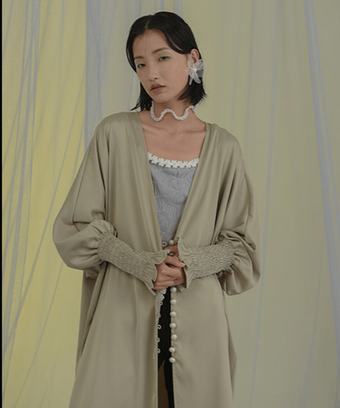 Drape Belted Deep V Cardigan